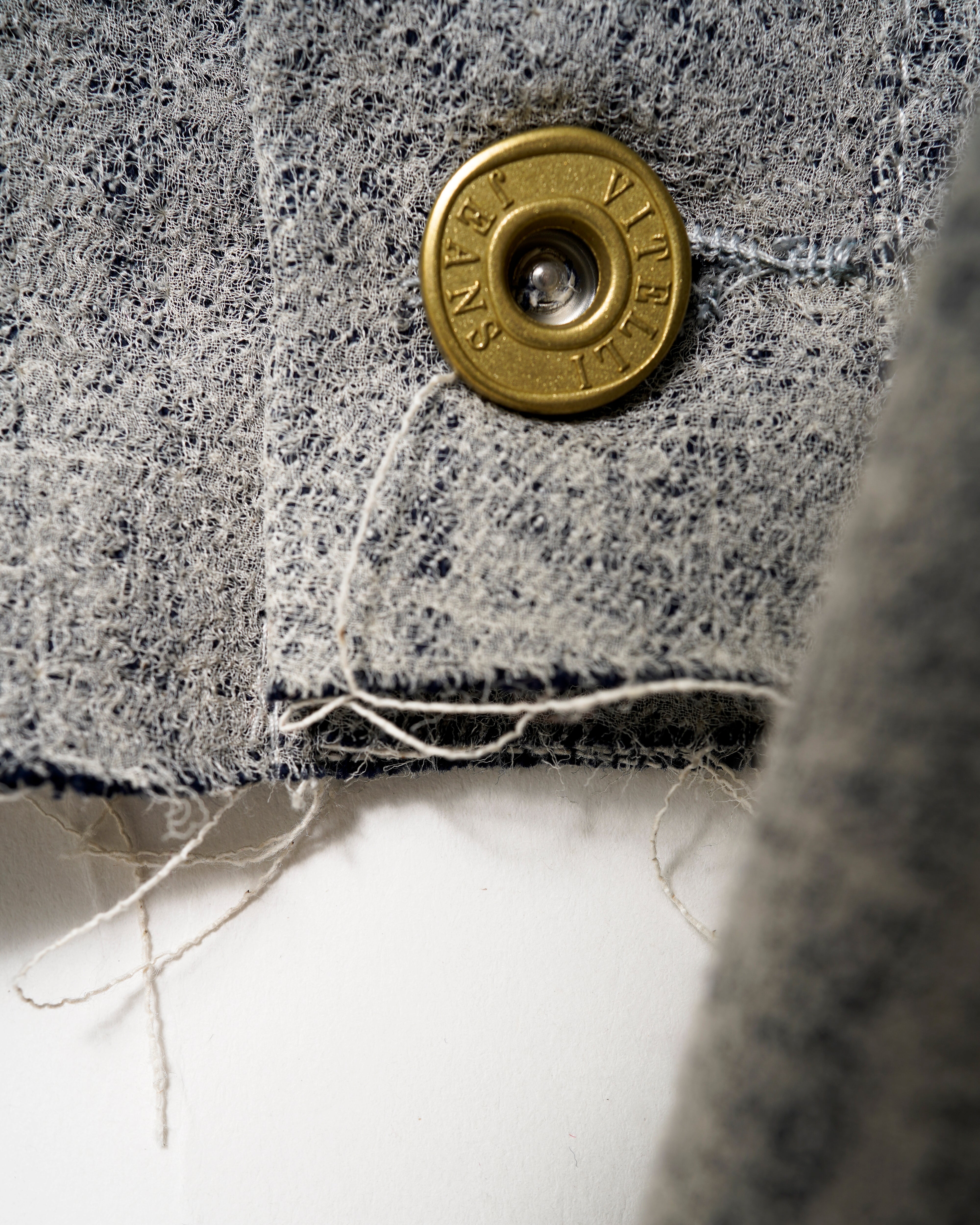SILK-PUNCHED DENIM BIKER ZIP UP WITH DOOMBOH® PANELS