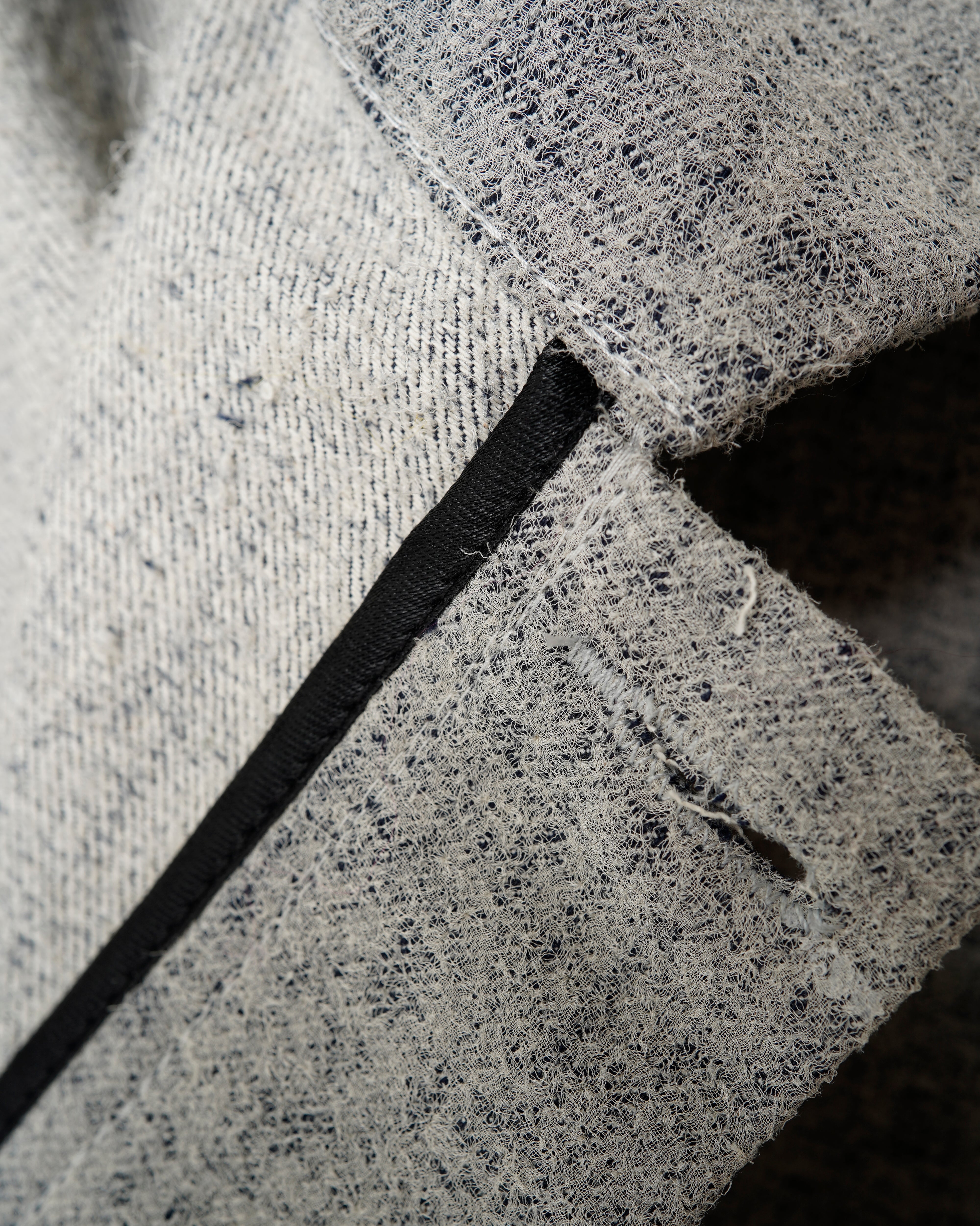 SILK-PUNCHED DENIM BIKER ZIP UP WITH DOOMBOH® PANELS