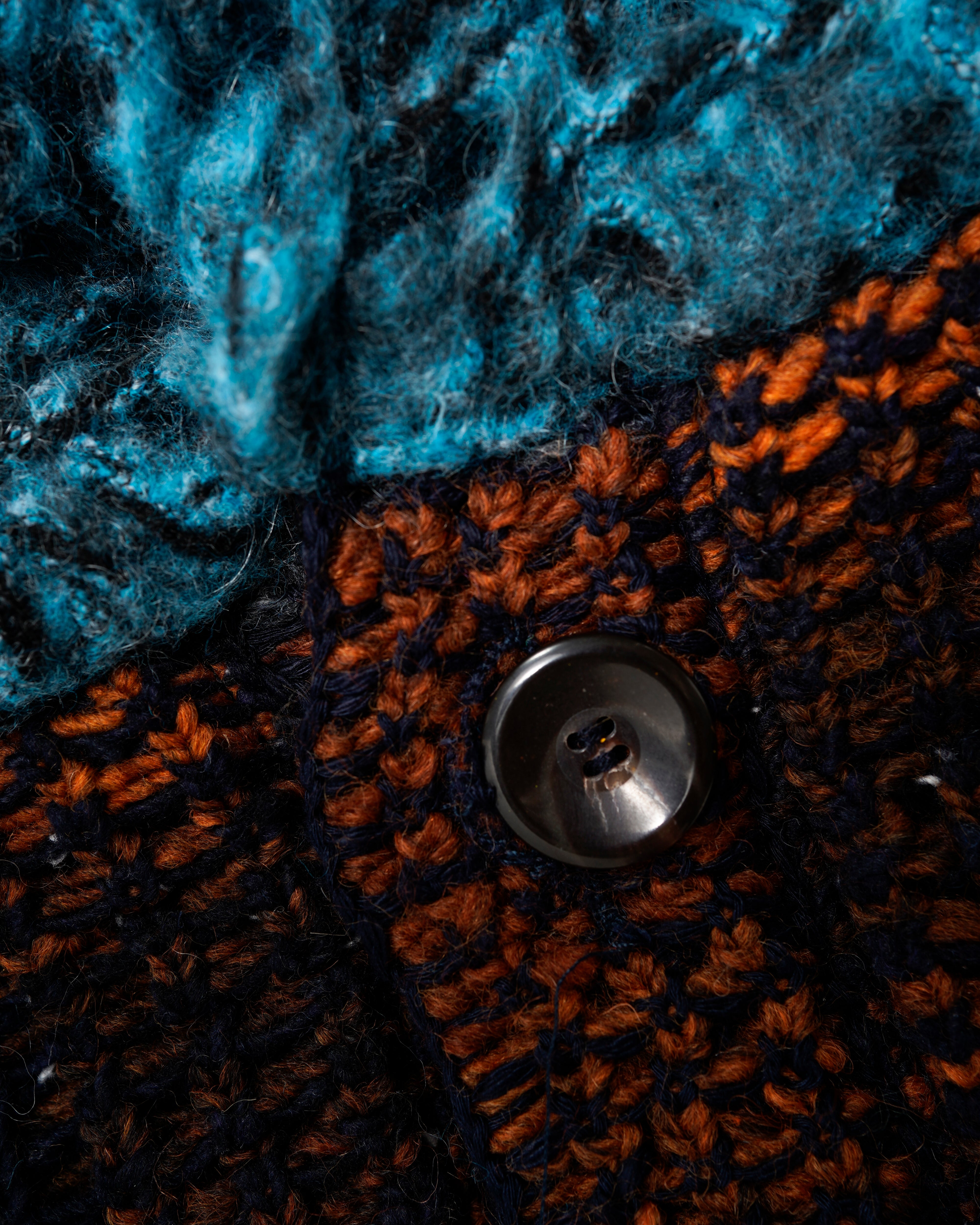 PATCHWORK BAJA SWEATER JACKET WRAP & MESH MIX