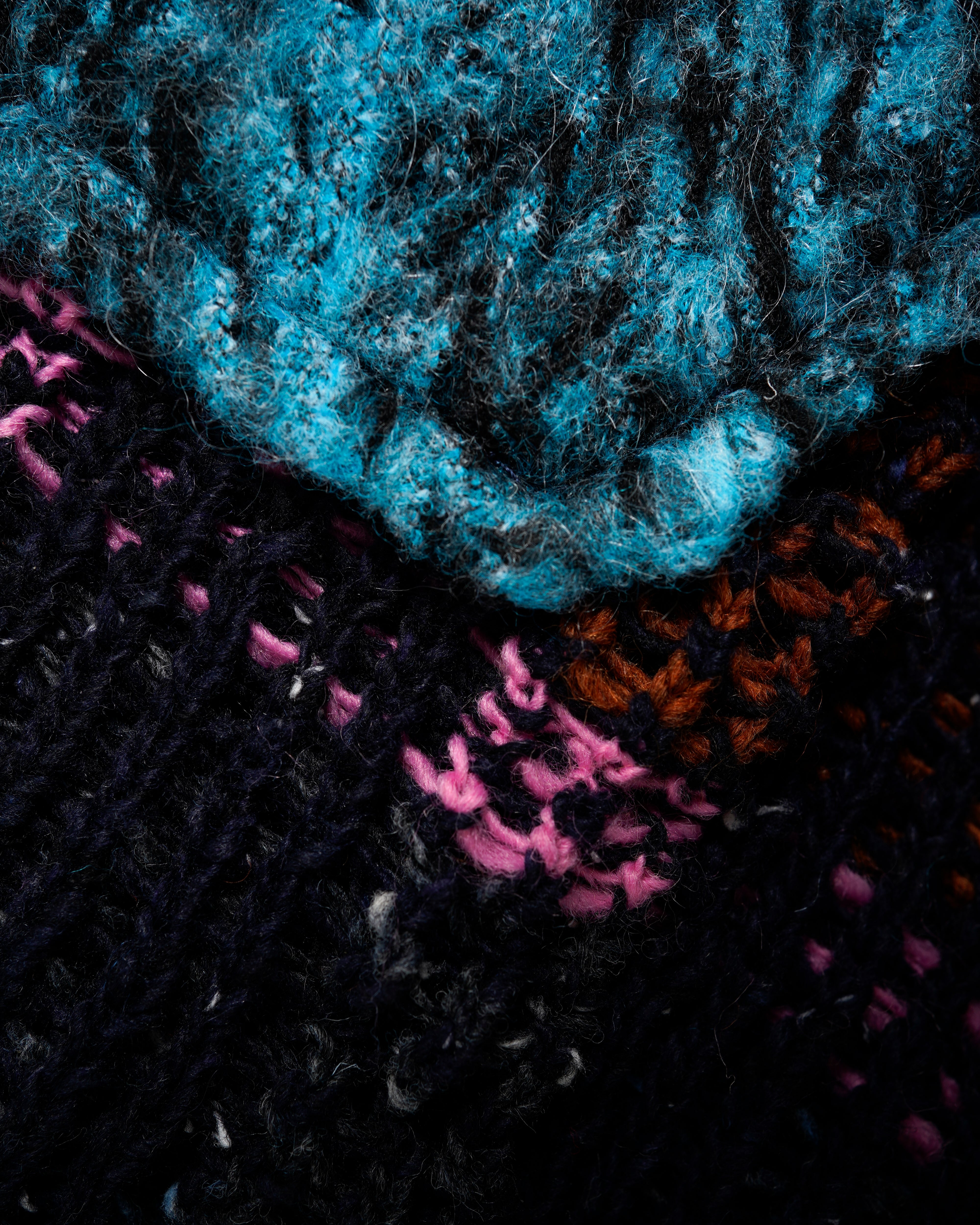 PATCHWORK BAJA SWEATER JACKET WRAP & MESH MIX