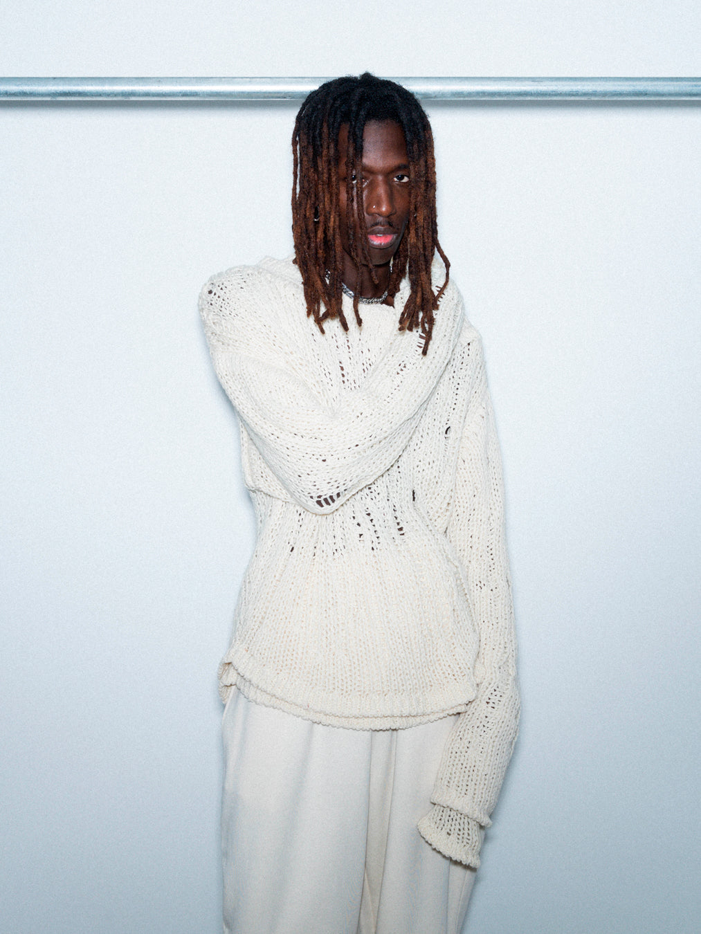 NETTED DOUBLE LAYER SWEATER KNIT *LAST