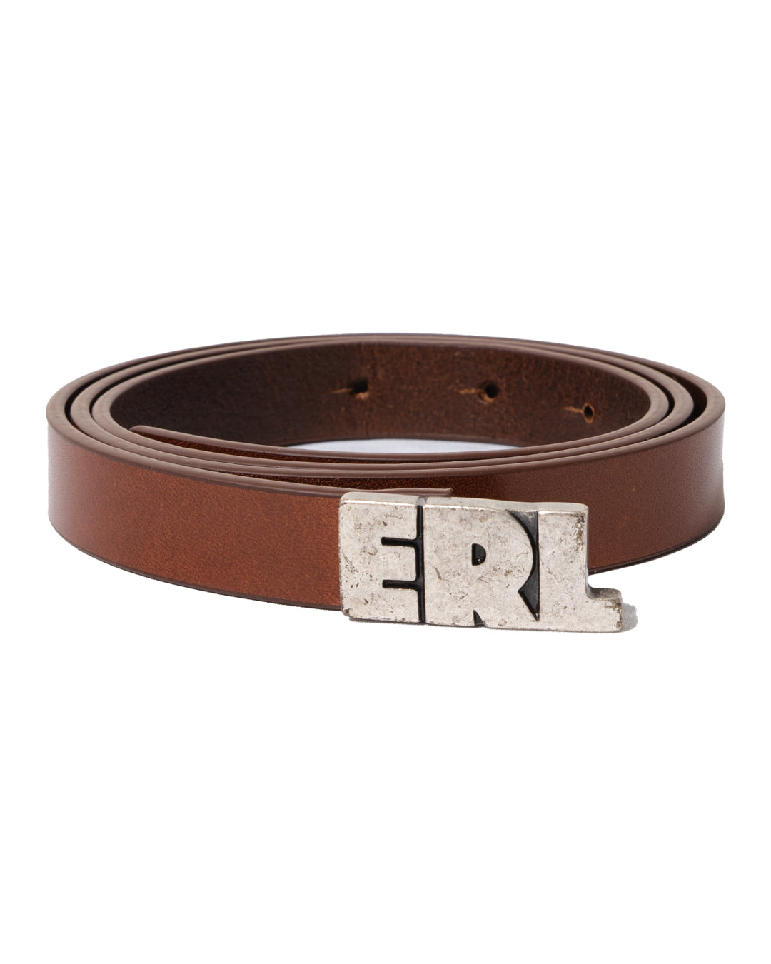 SKINNY LEATHER BELT BROWN