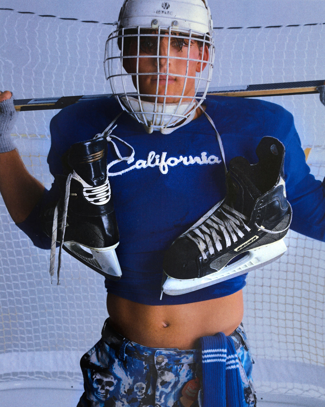 UNISEX SKULL CARGO PANTS WOVEN