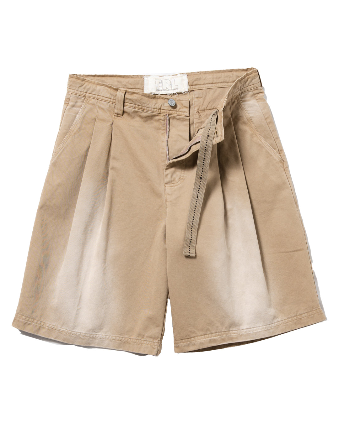 UNISEX PLEATED CHINO SHORTS BEIGE