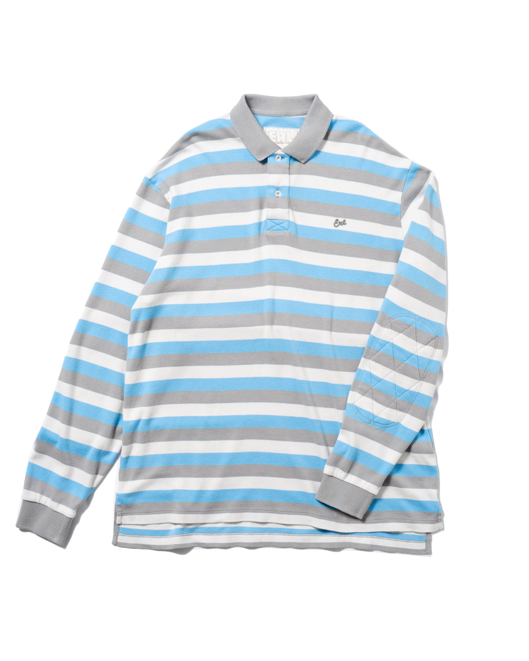 UNISEX STRIPED LONG SLEEVE POLO KNIT MULTI