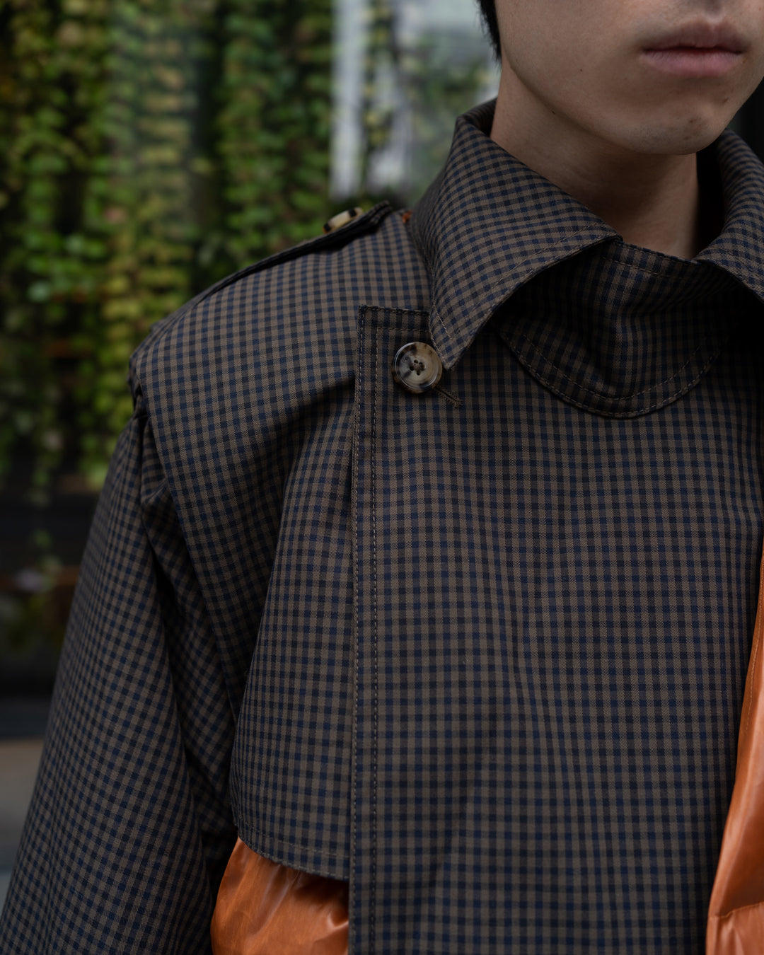 COTTON TWILL DETACHABLE LONG DOWN JACKET