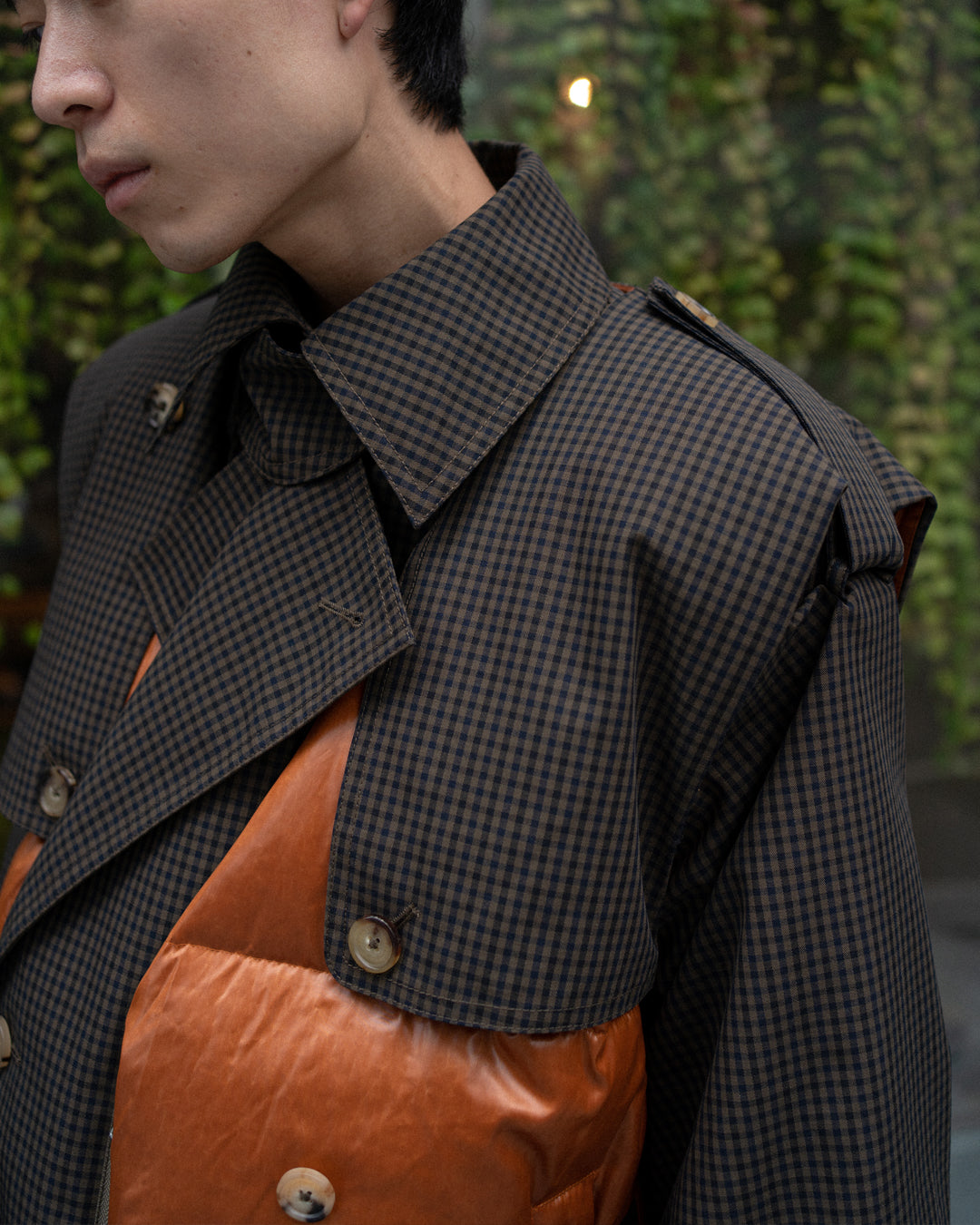 COTTON TWILL DETACHABLE LONG DOWN JACKET