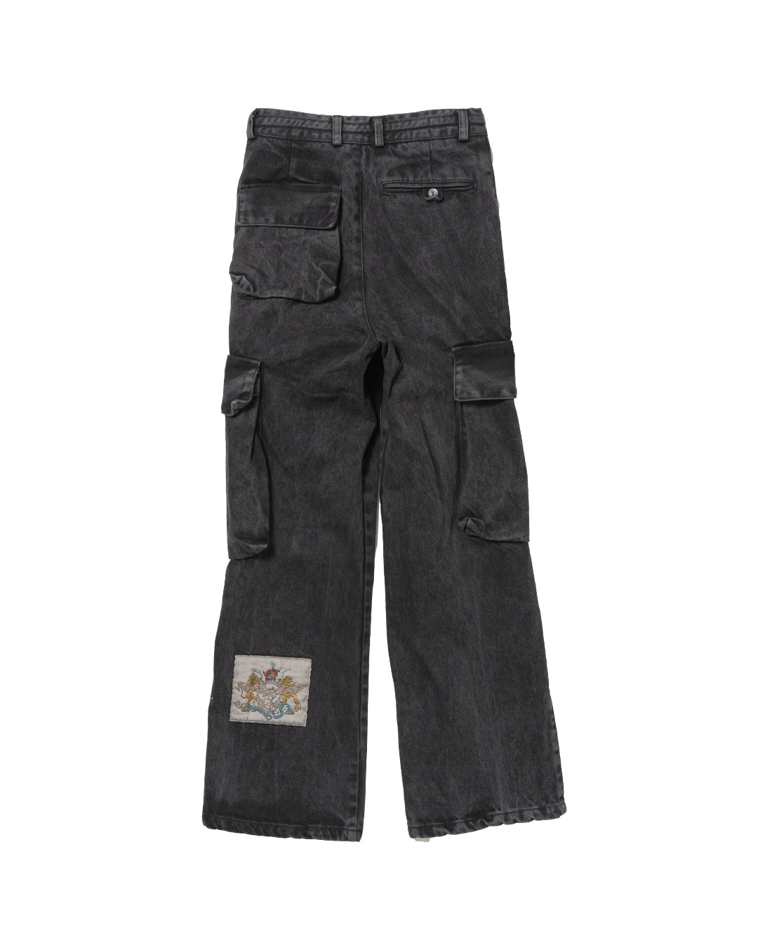 LYM DENIM CARGO PANTS WASHED BLACK