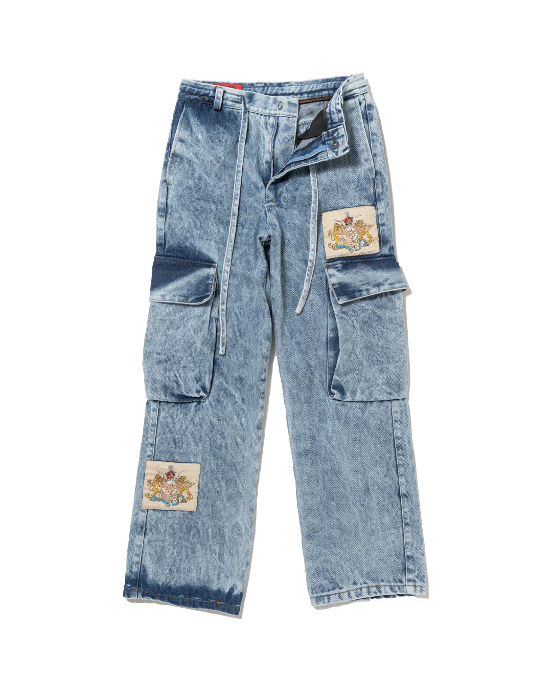 LYM DENIM CARGO PANTS WASHED BLUE