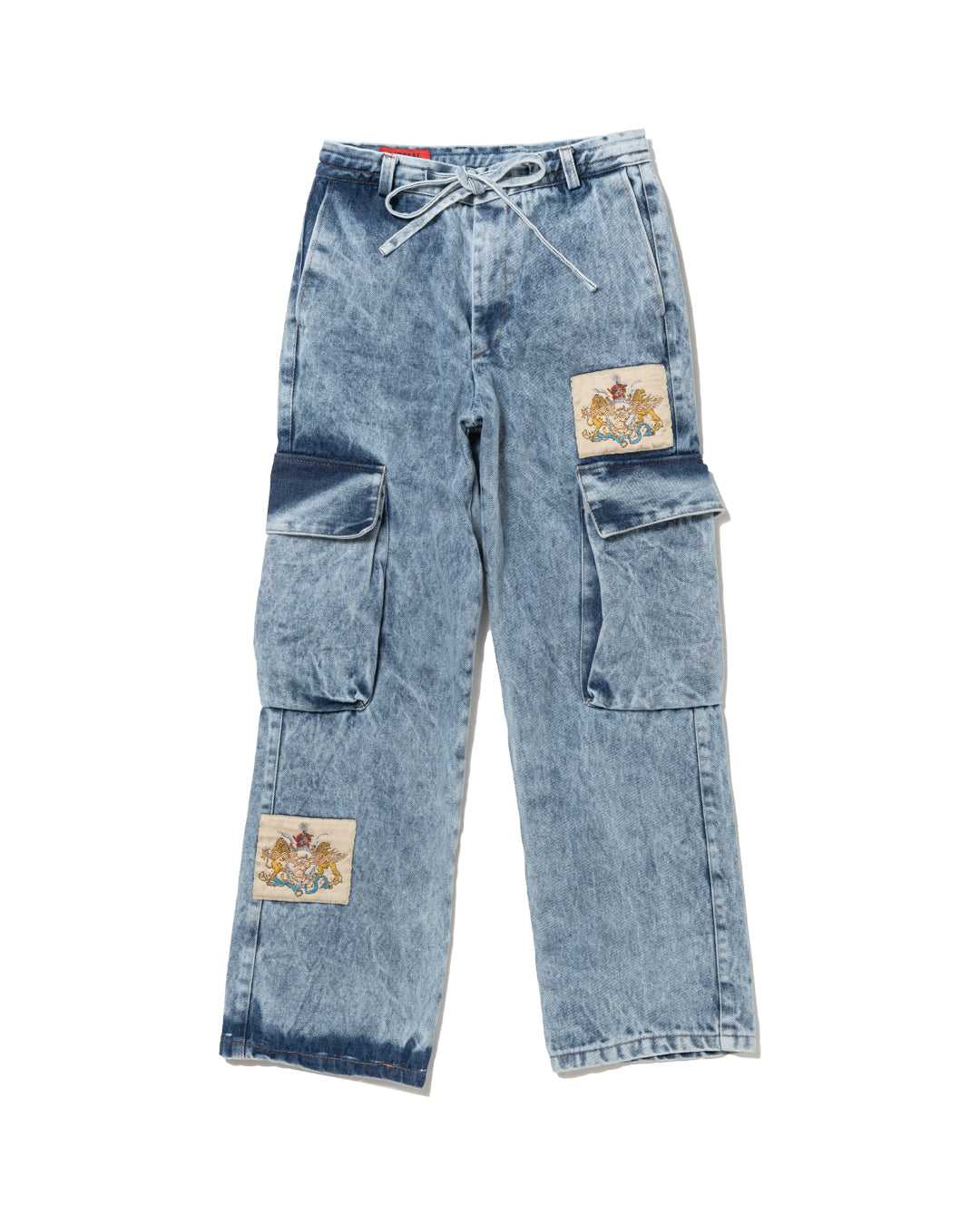 LYM DENIM CARGO PANTS WASHED BLUE