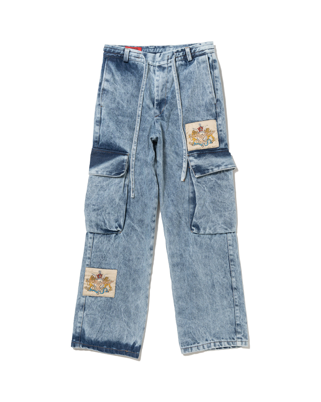 LYM DENIM CARGO PANTS WASHED BLUE