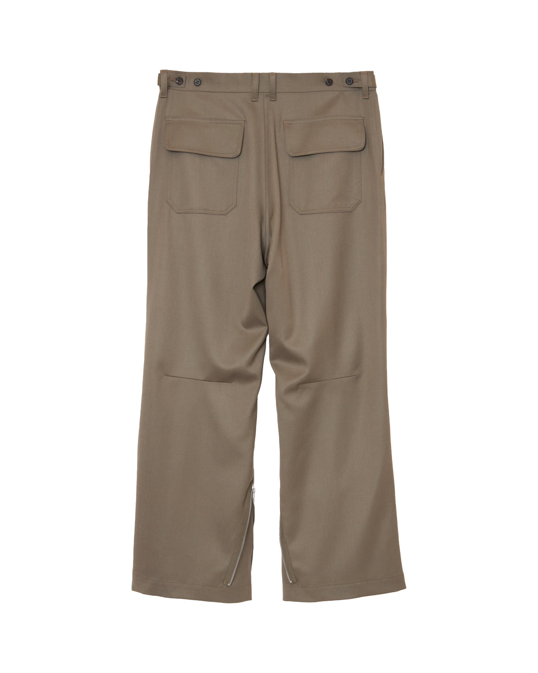 WOOL CARGO POCKET WIDE TROUSERS