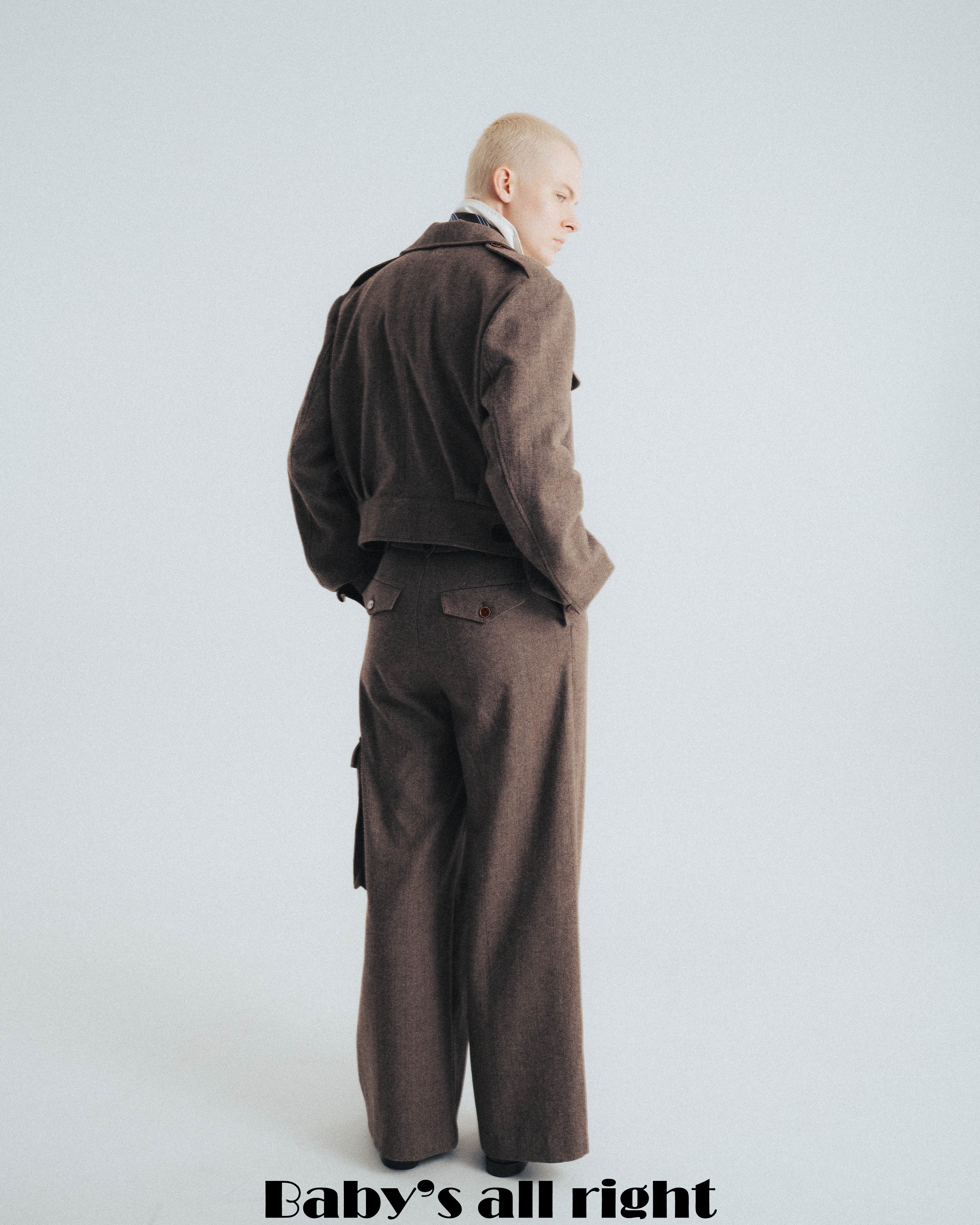 HERRINGBONE MILITARY TROUSERS