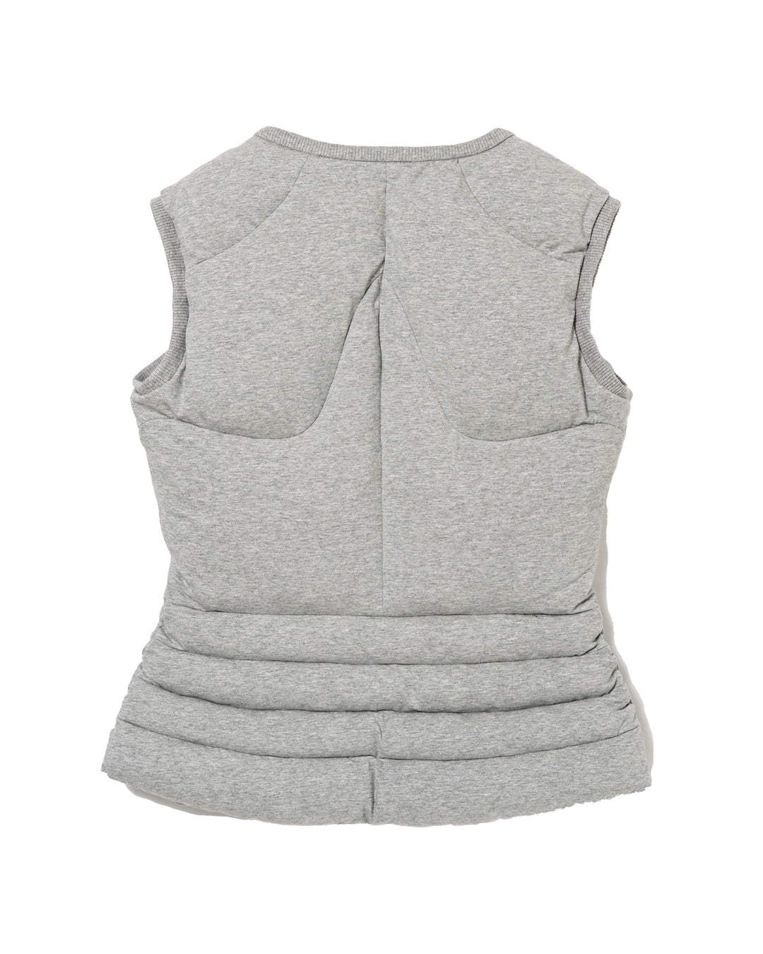 PUFFER GILLET WITH FLEUR DE LYS QUILTING DETAIL GREY