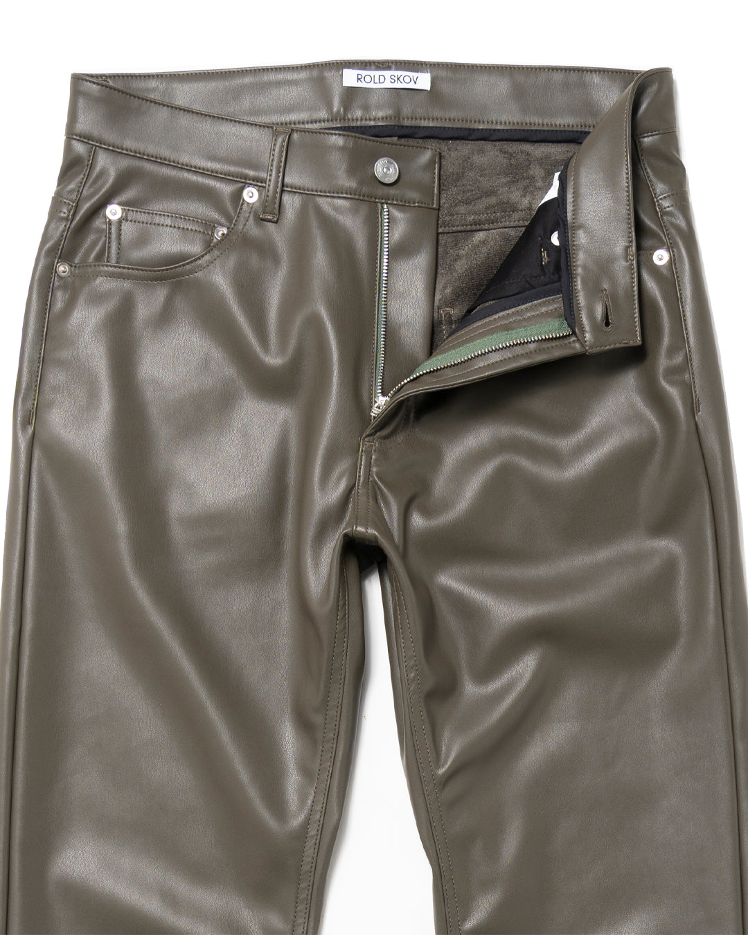 ECO LEATHER LOOSE BIKER PANTS (OLV) *LAST