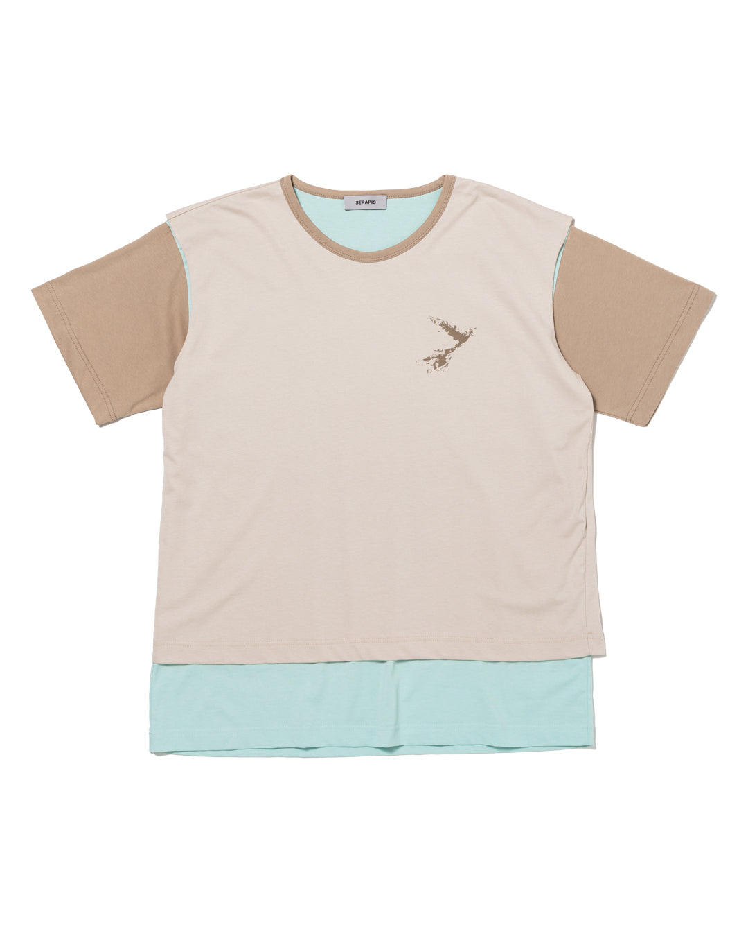 BEIGE / MINT SHORT SLEEVE LAYERED *LAST