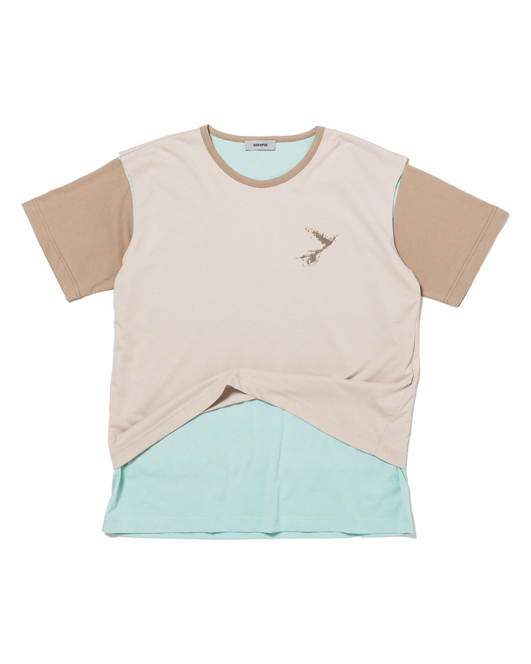 BEIGE / MINT SHORT SLEEVE LAYERED *LAST