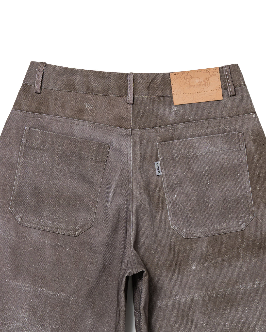 BEIGE PRINT WIDE DENIM SAILOR SHORTS