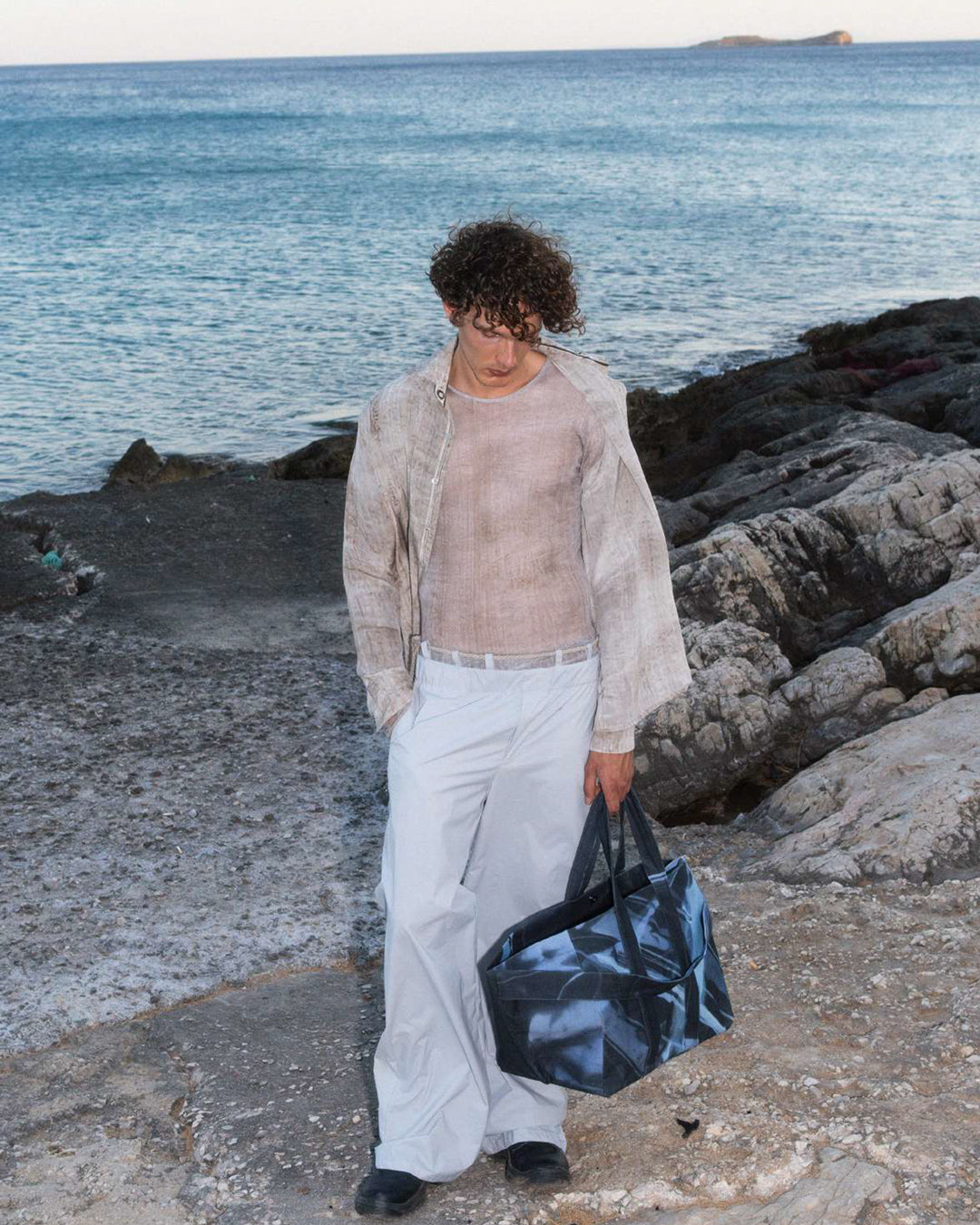 SILVER GREY ROPE PANTS