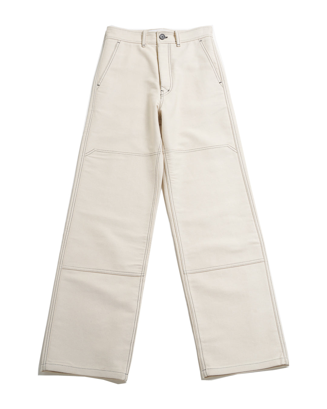 KNEE PATCH WORKWEAR TROUSERS (WHT) - Baby's all right
