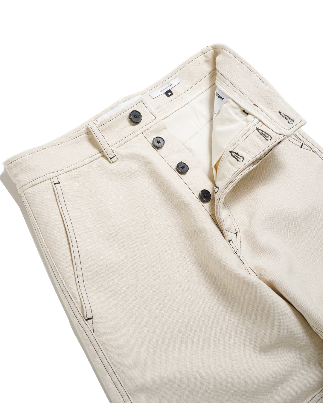 KNEE PATCH WORKWEAR TROUSERS (WHT) - Baby's all right