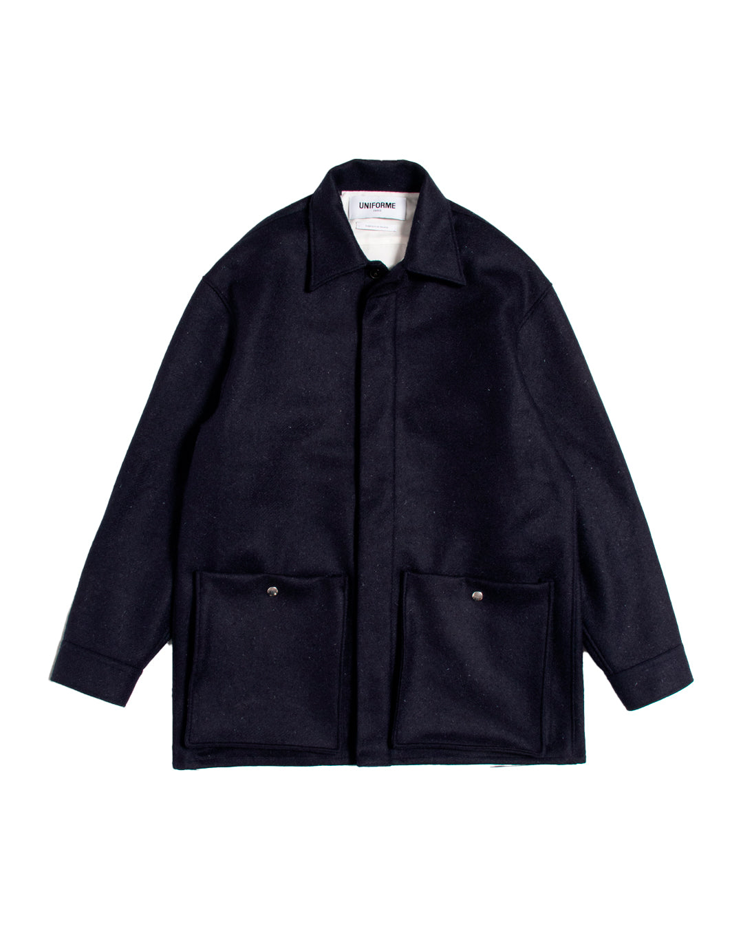 PATCHED WOOL OVERSHIRT (NAVY) - Baby's all right
