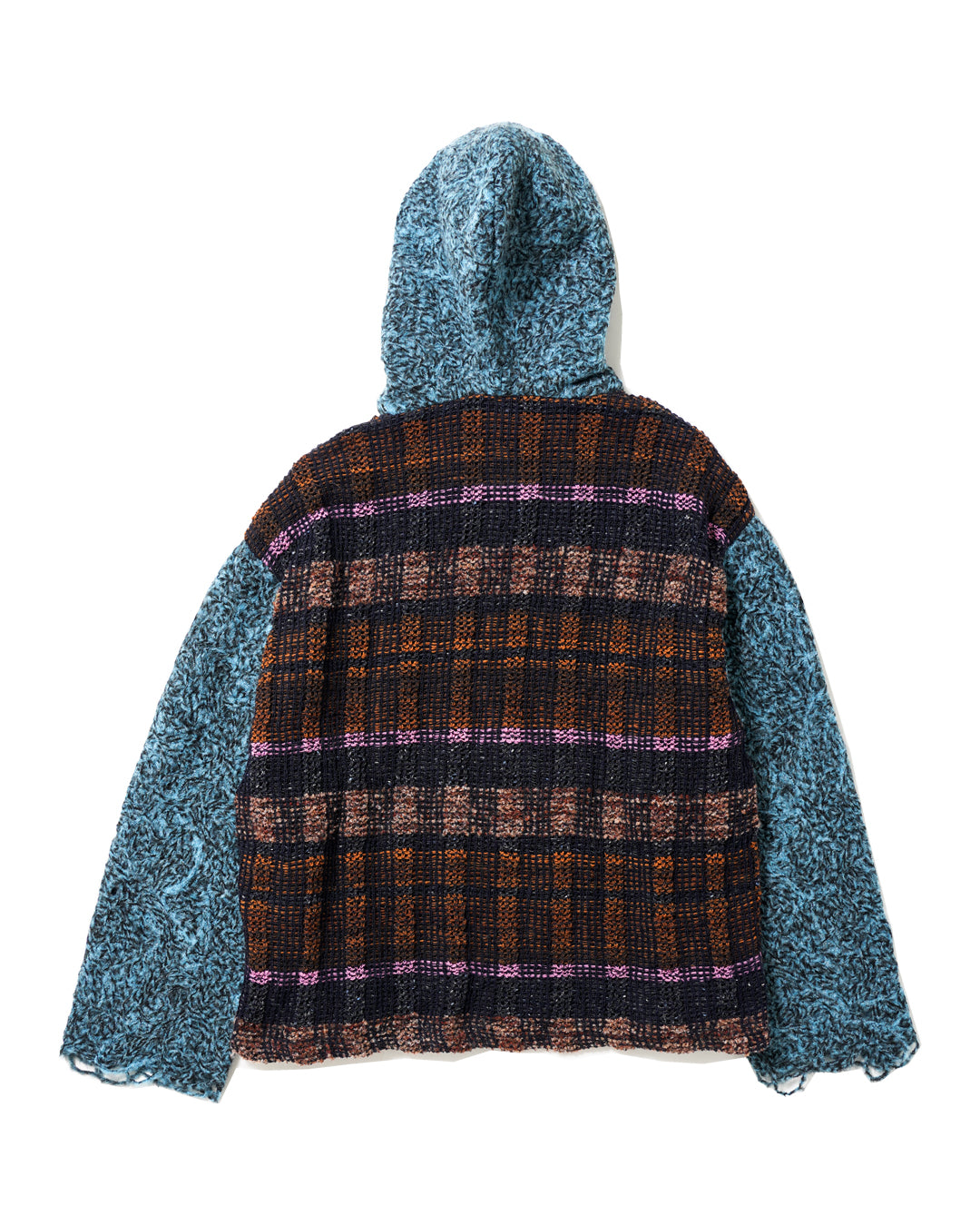 PATCHWORK BAJA SWEATER JACKET WRAP & MESH MIX
