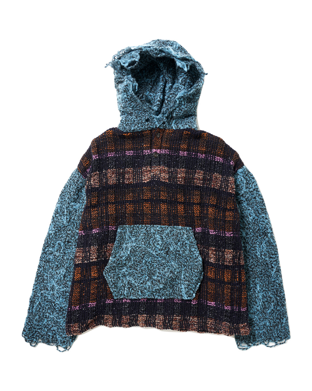 PATCHWORK BAJA SWEATER JACKET WRAP & MESH MIX