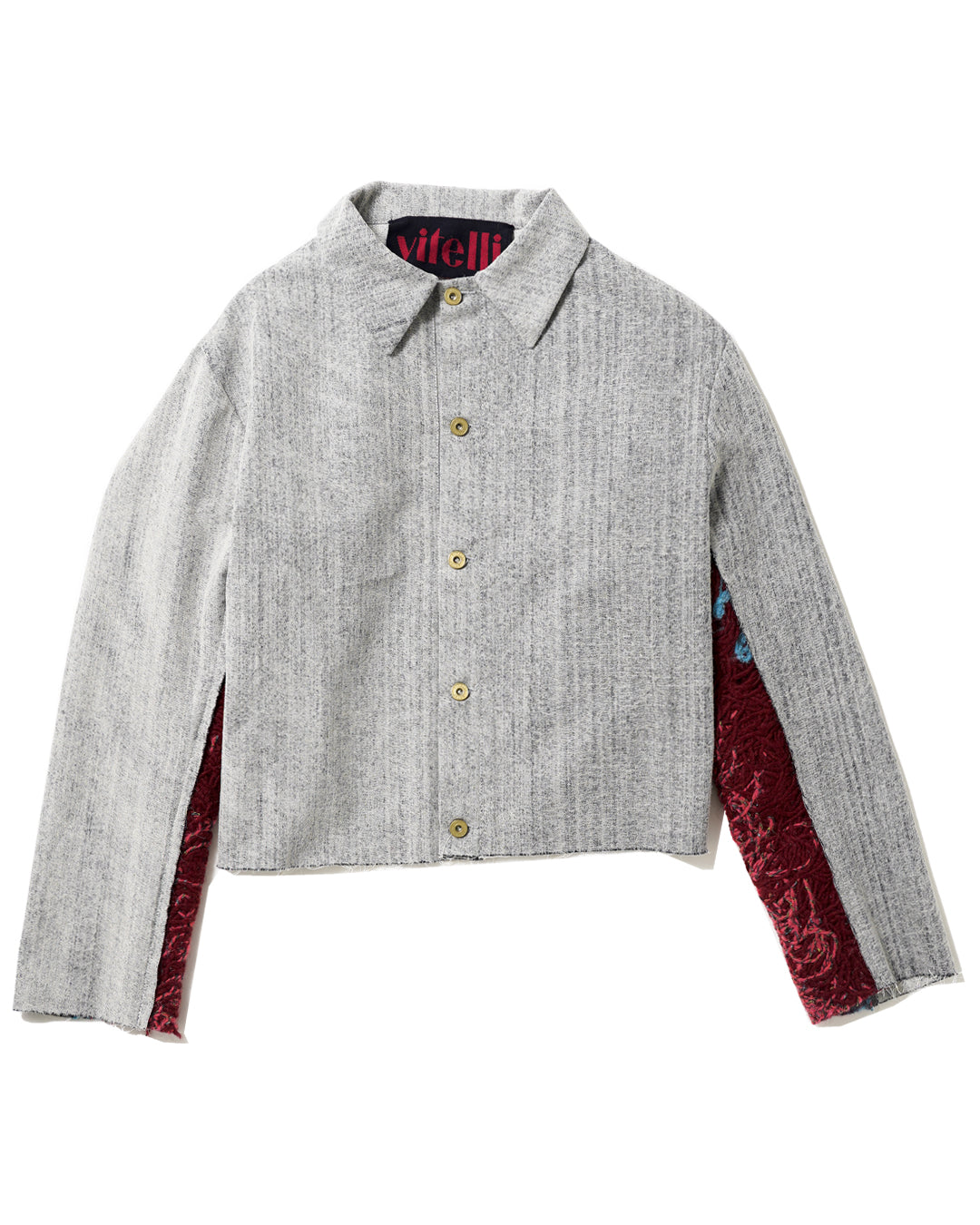 SILK-PUNCHED DENIM BIKER ZIP UP WITH DOOMBOH® PANELS