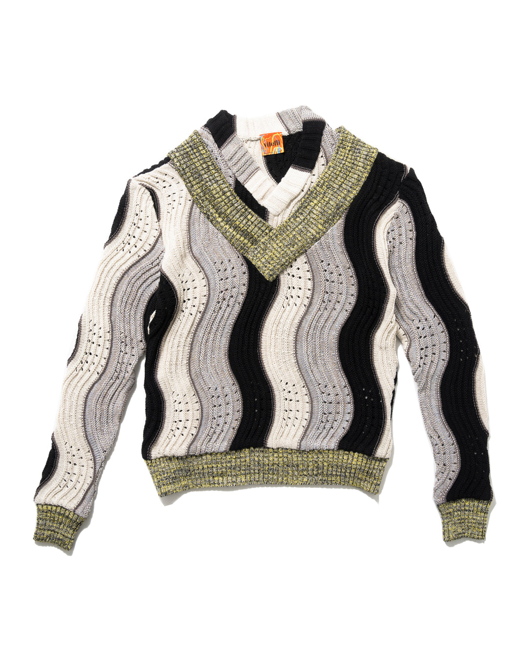VITELLI - PEACOCK-KNIT DOUBLE V-NECK SWEATER｜Baby