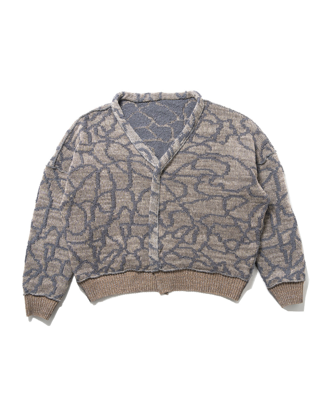 REVERSIBLE PAPER-YARN JACQUARD CARDIGAN archive