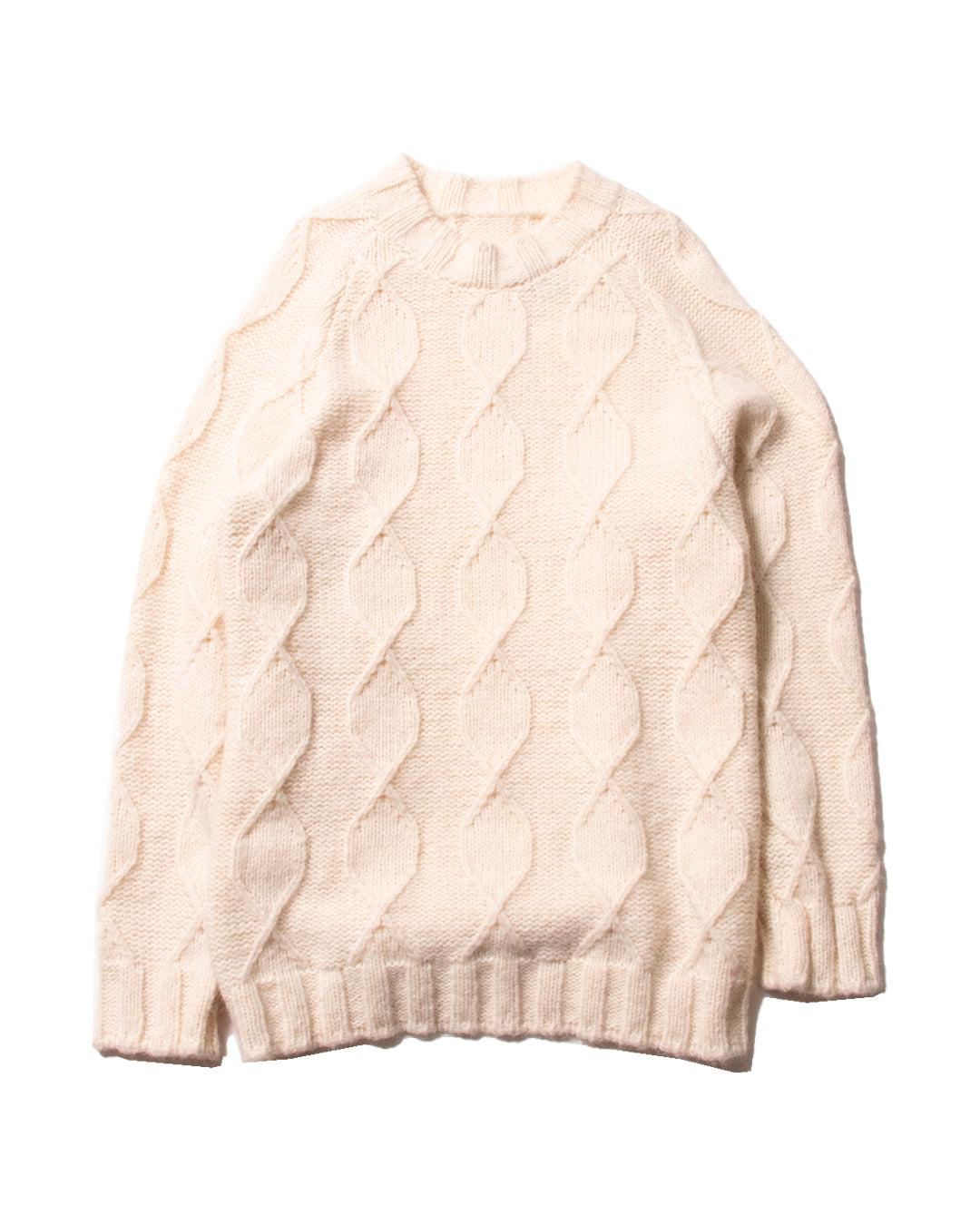 CABLE KNIT ALPACA SWEATER (WHT) - Baby's all right