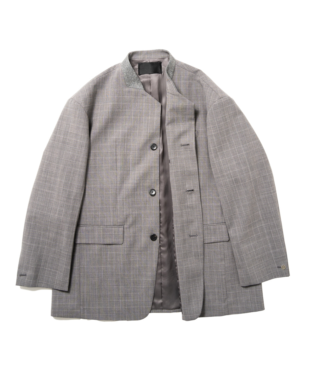 COLLARLESS OVERSIZED JACKET (CHC)