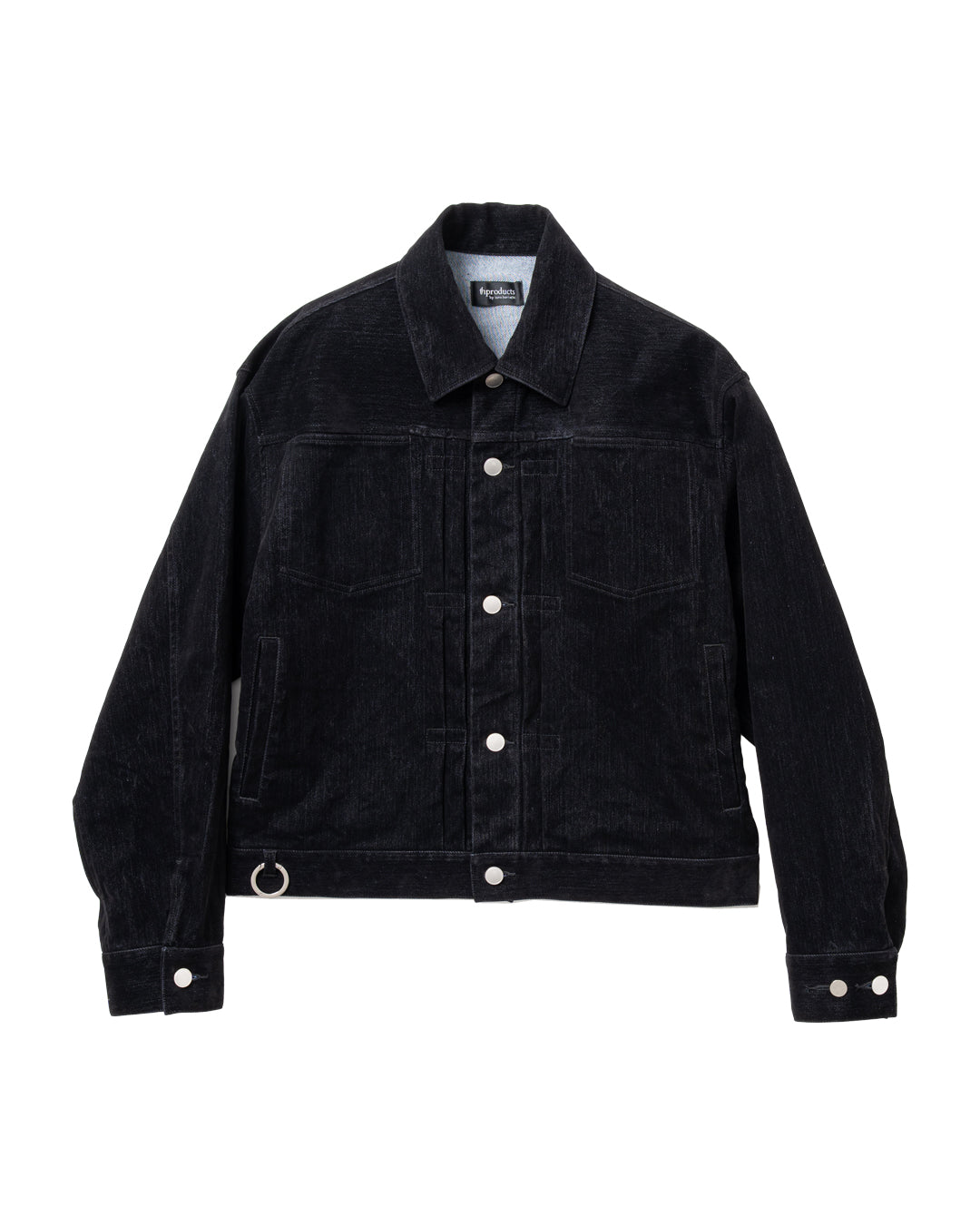 FLOCKED DENIM JACKET (BLK)