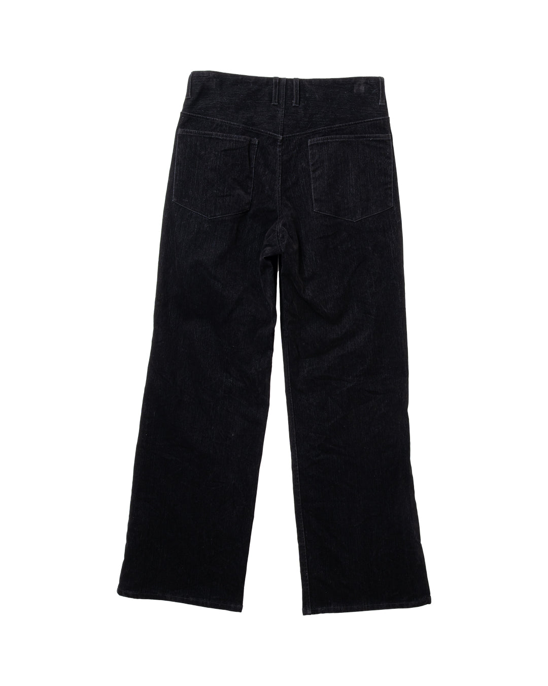 FLOCKED DENIM WIDE TAILORED PANTS (BLK)