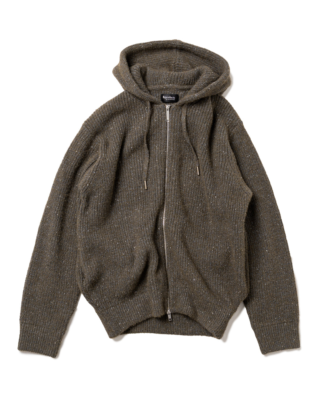 WHITE NEP FULL ZIP HOODIE
