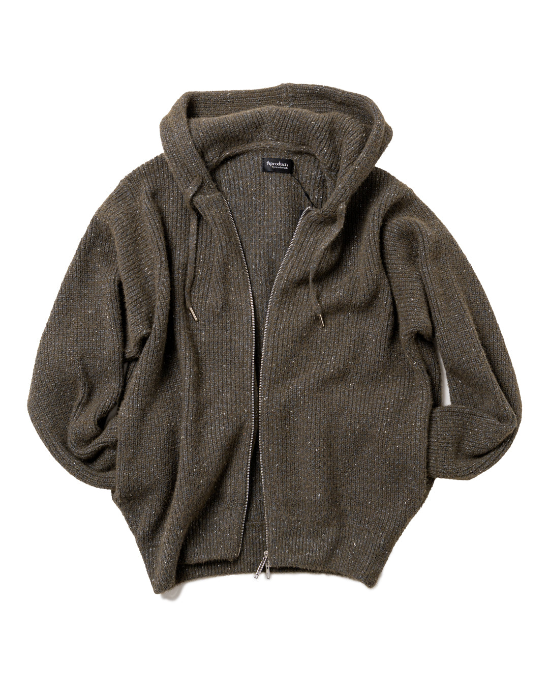 WHITE NEP FULL ZIP HOODIE