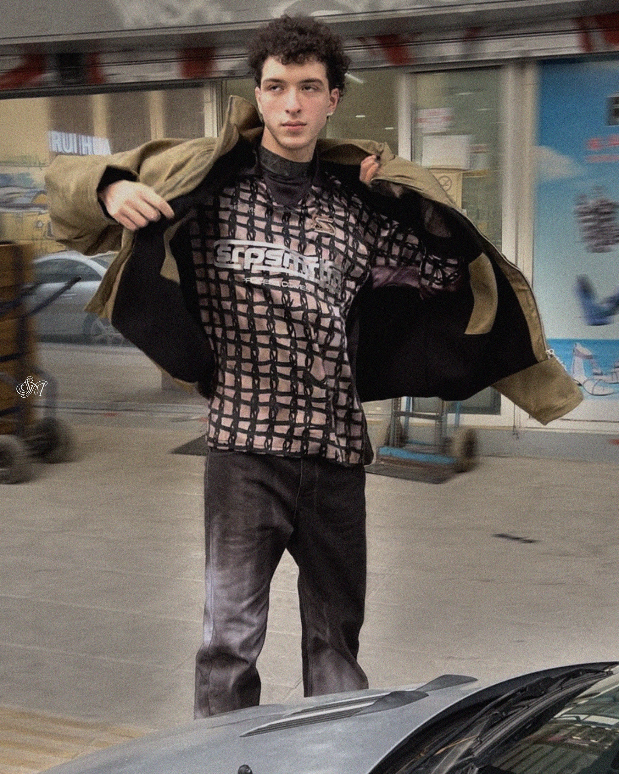 CRATE GRILLE SILK FOOTBALL TOP *LAST