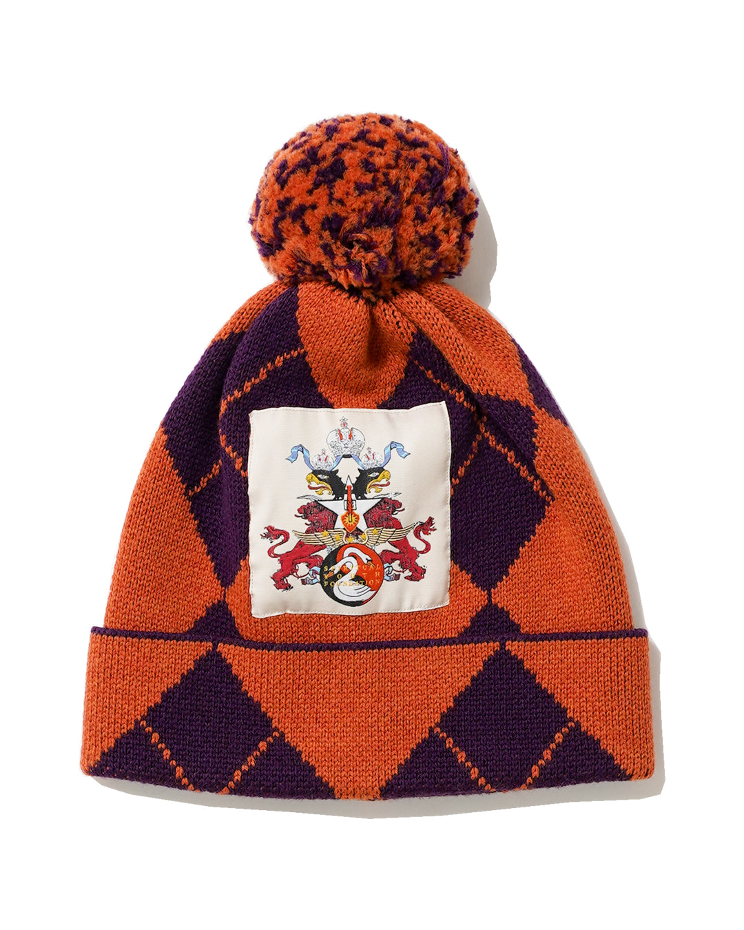 ARLEQUIN BEANIE ESCUDO EMBROIDERY/PURPLE ORANGE