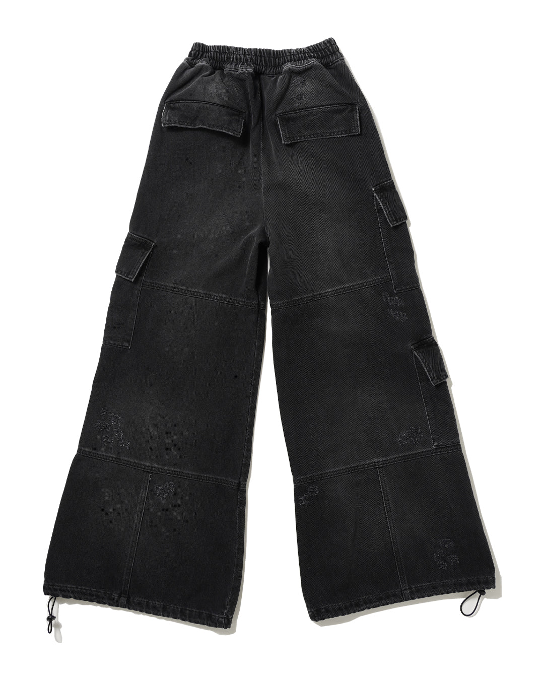 BLACK DENIM CARGO PANTS - Baby's all right