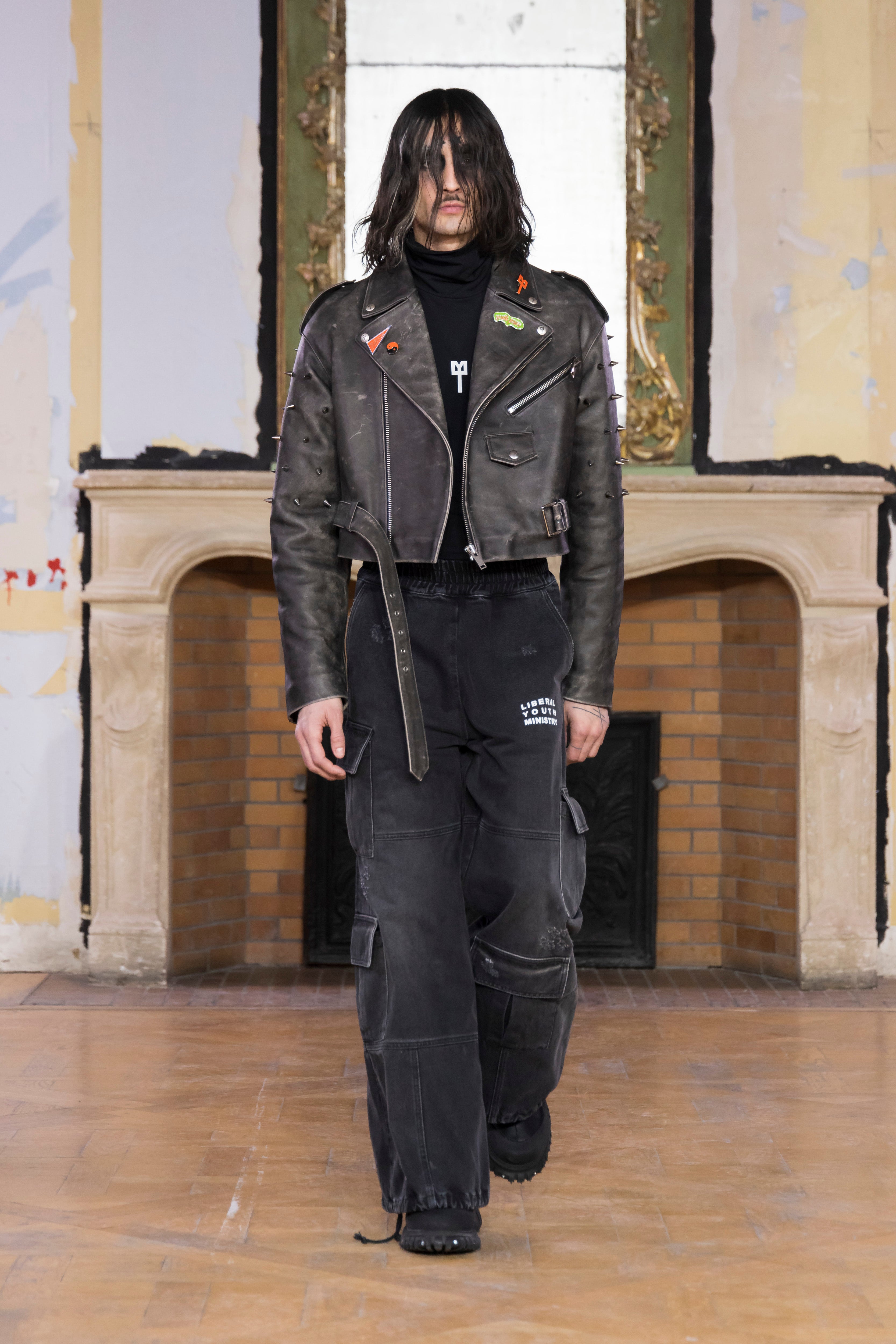 BLACK DENIM CARGO PANTS - Baby's all right