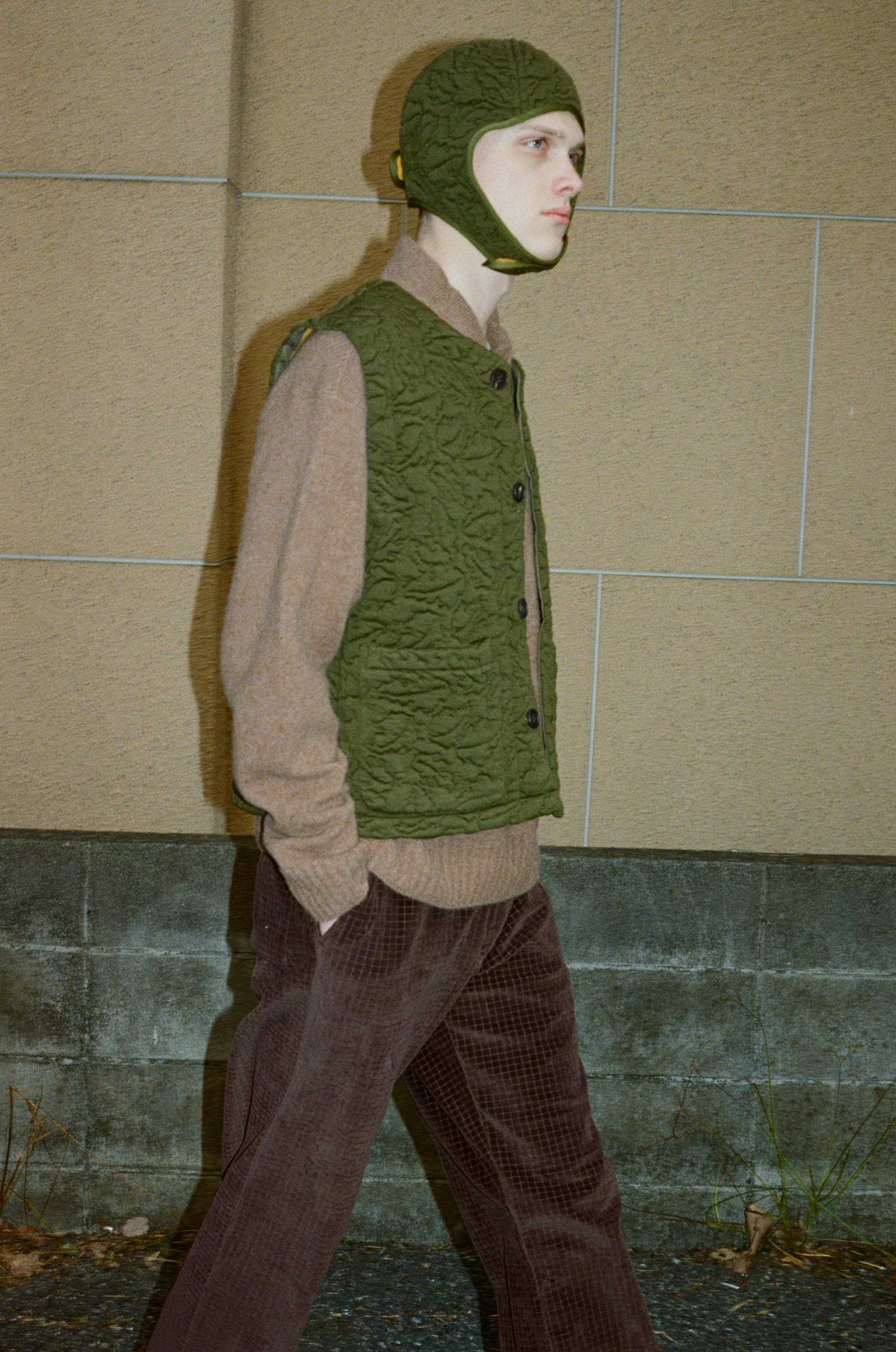 LEAVES QUILTED JACQUARD HELMET (OLV)