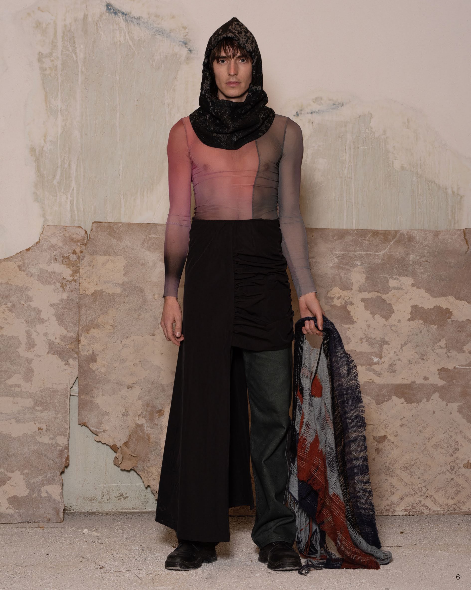 GREEN AND BLACK SPLIT DRAWINGS JEANS