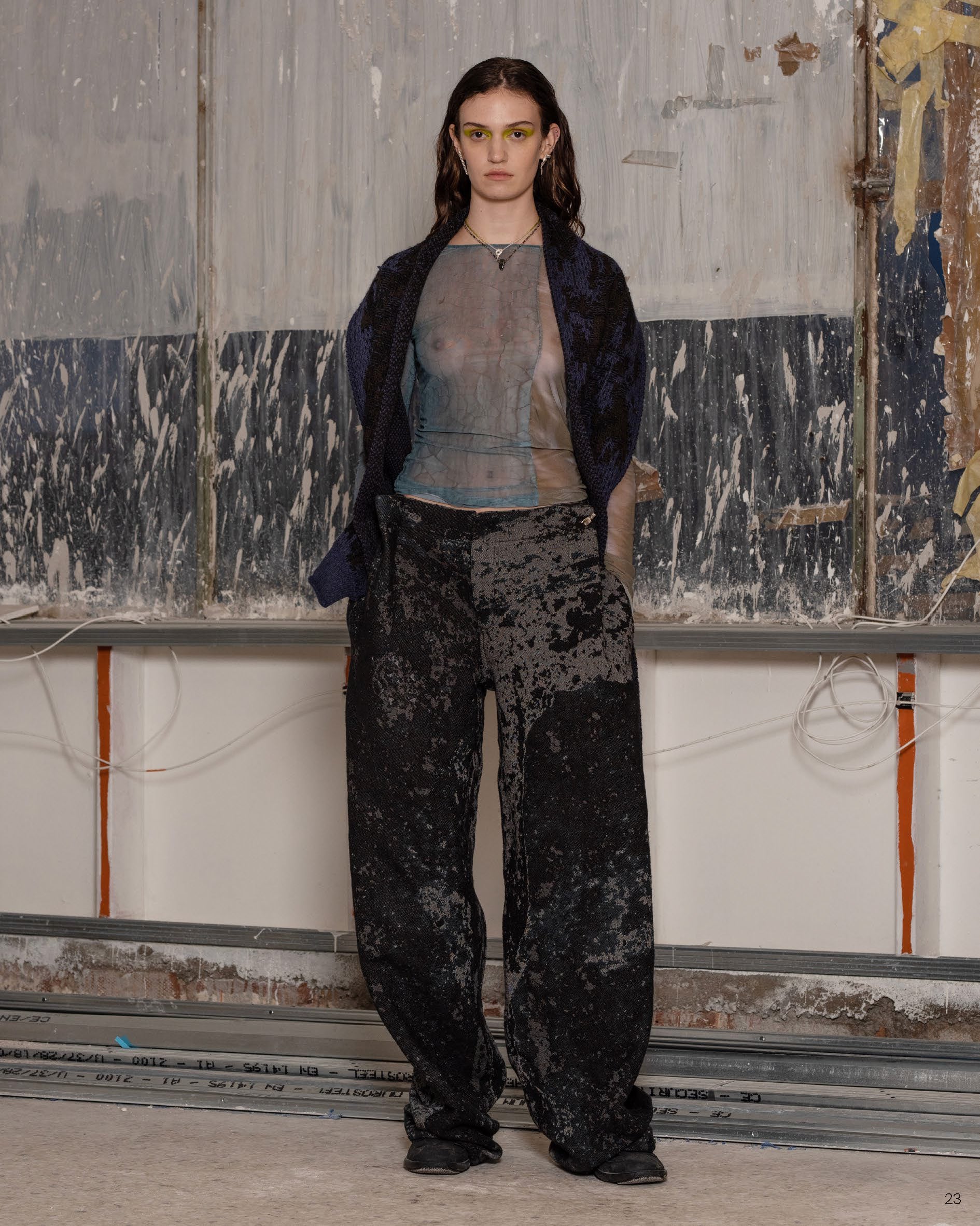 'RUDDER' RUST GREY JACQUARD PANTS