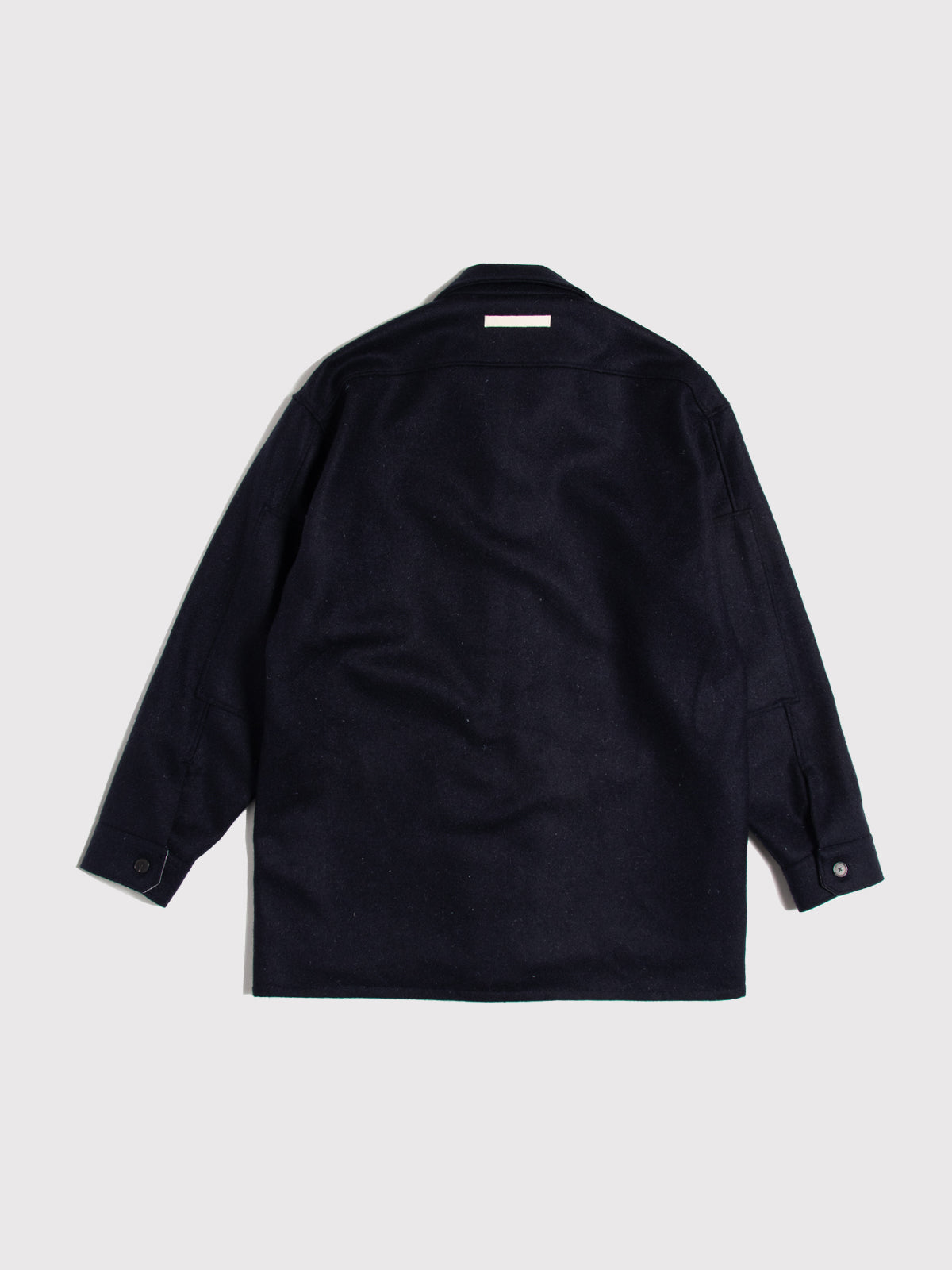 PATCHED WOOL OVERSHIRT (NAVY) - Baby's all right