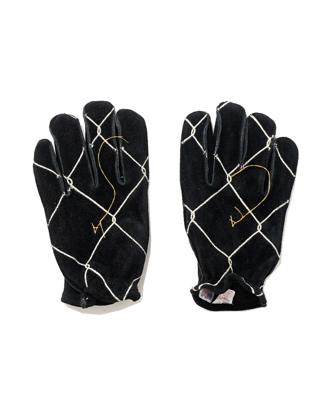 CHAIN LINK SUEDE GLOVES LEATHER (BLK)