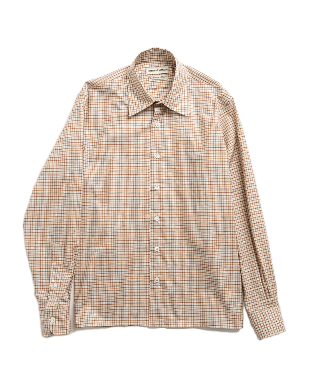 BEIGE/CAMEL CHECKS CAMISA SHIRT