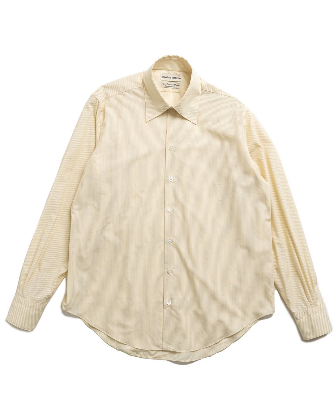 PALE YELLOW BLACK STRIPES NORMAL SHIRT