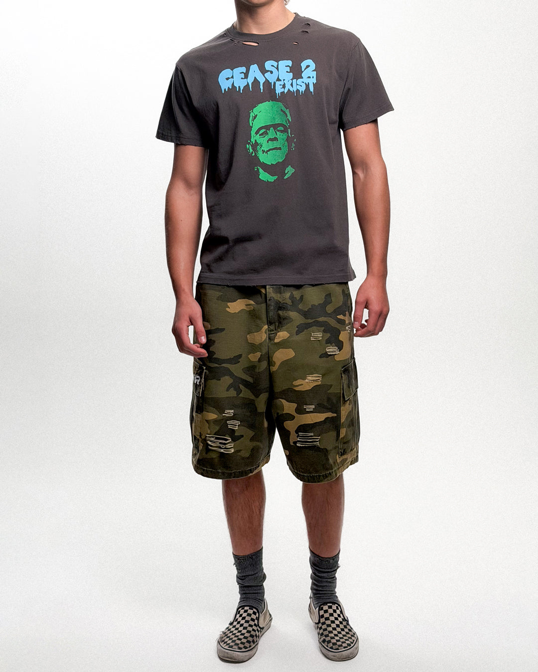 BIG BAGS CARGO SHORTS WASHED CAMO