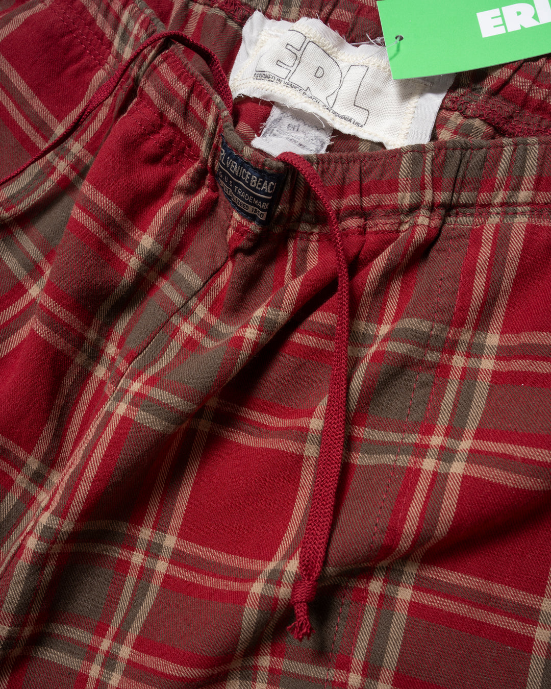 UNISEX PLAID LOUNGE PANTS WOVEN (RED)